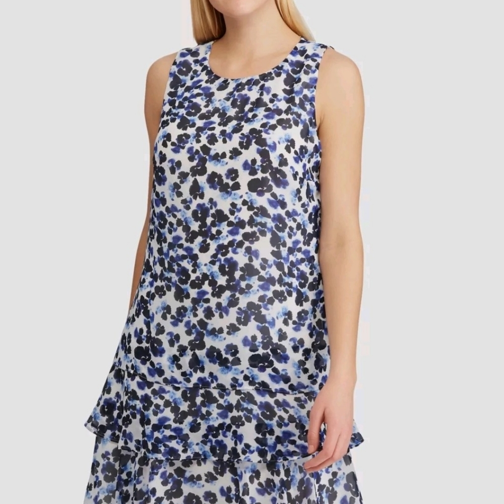 NWT Lauren Ralph Lauren floral print tiered ruffled midi sheath dress size 0 - Picture 11 of 11